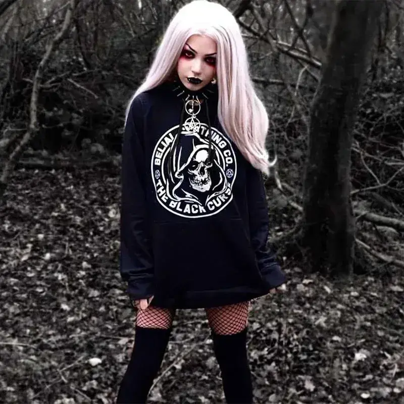 Gothic Kapuzenpullover 8211 L Black Polyester Male