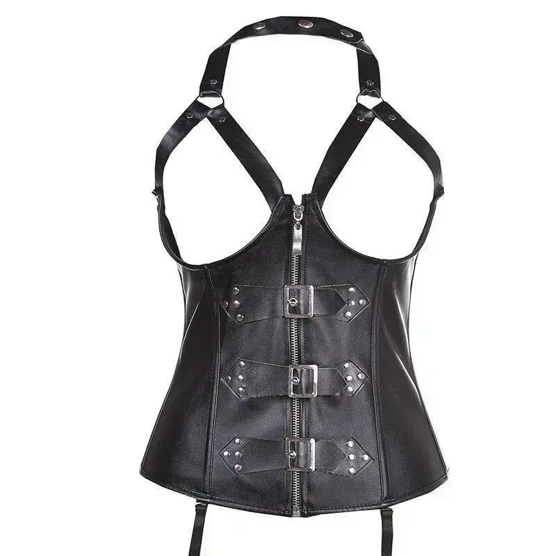 Gothic Lederkorsett 8211 2xl Black Polyester Female