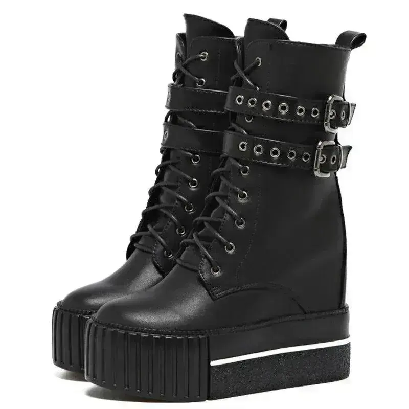 Gothic Plateauschuhe Fuer Damen 8211 40 Black Synthetic Female