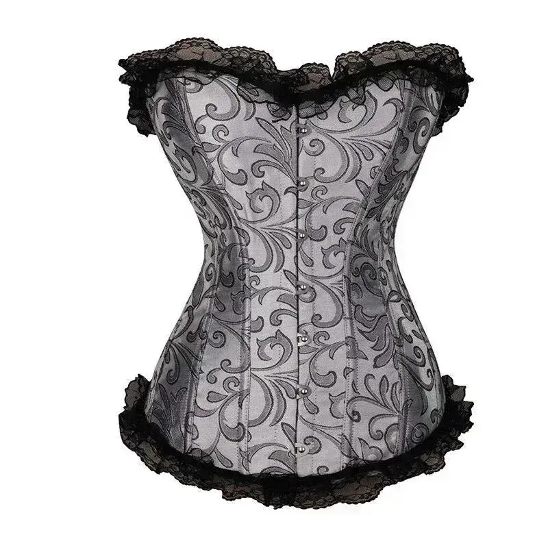 Gothic Taillenkorsett 8211 2xl Black Polyester Female