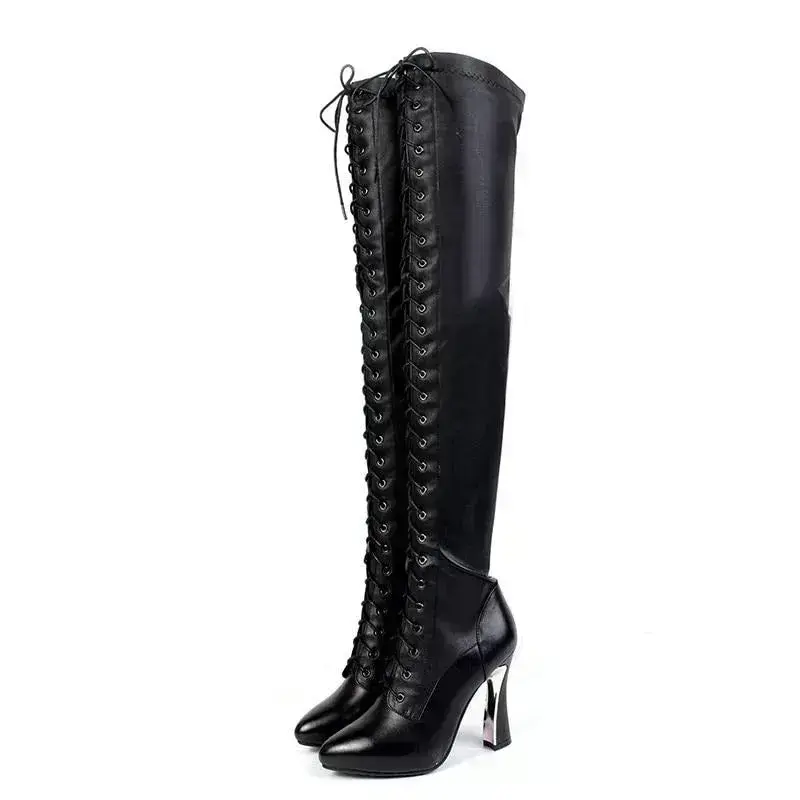 Hohe Gothic Stiefel 8211 39 Black Synthetic Female