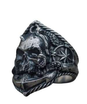 Ring mit Anker-Motiv im Gothic-Stil