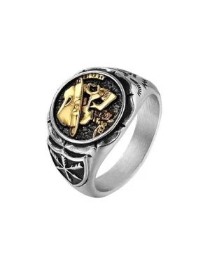 Silberring mit Totenkopf, gothisch, 1936