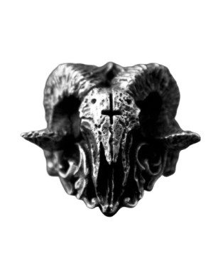 Gotik-Ring aus Metall mit Dämonendesign