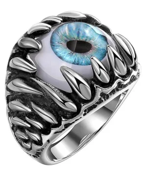 Ring mit blauem Auge im gotischen Stil
