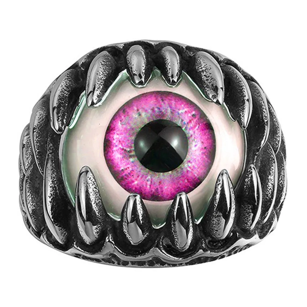 Gotischer Ring mit Schutzsymbol in Rosa