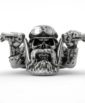 Ring im Gothic-Design für Biker mit Bart