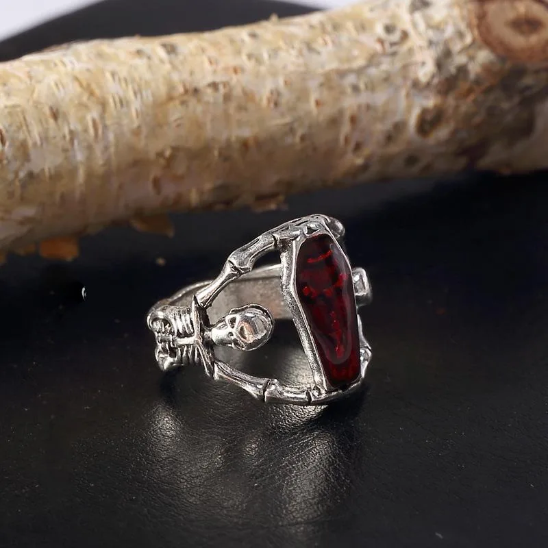 Gothic Skelett-Ring aus Metall