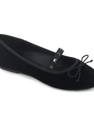 Schwarze gothische Ballerinas mit Nieten