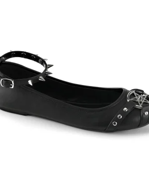Ballerina-Schuhe mit gothischen Nieten und Pentagramm