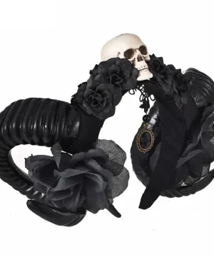 Bandeau im Gothic-Stil mit Totenkopf-Motiv