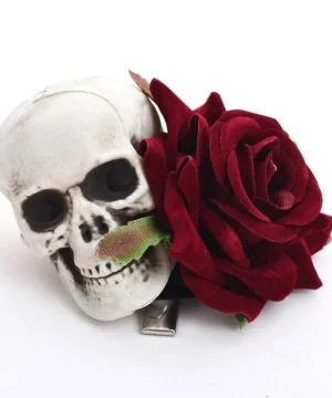 Haarspange mit Totenkopf im Gothic-Stil