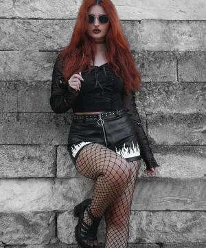 Gothic Bluse Totenkopfärmel