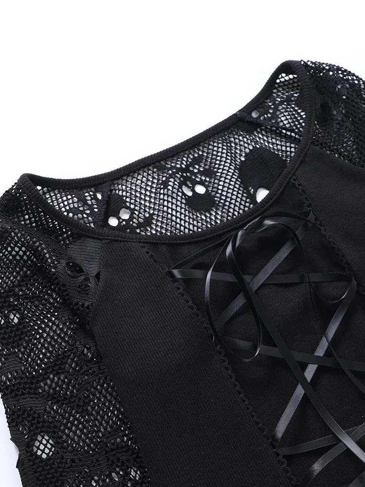 Gothic Bluse Totenkopfärmel – Bild 2