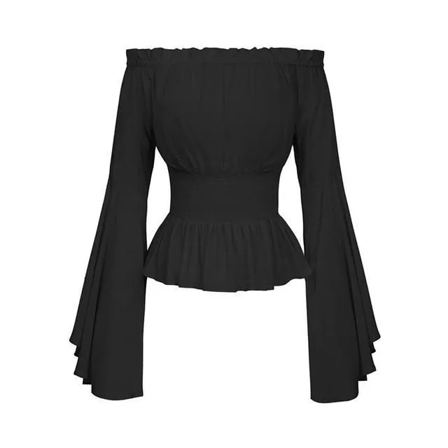 Gothic Bluse mit langen Ärmeln