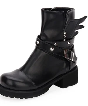 Gothic Gurtbandstiefel mit Flügeln