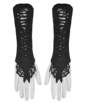 Spitzenhandschuhe mit Spinnennetz-Muster