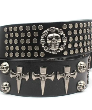 Ledergürtel mit Totenkopf-Design