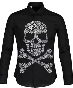 Gothic Shirt Schneeflocke im Totenkopf