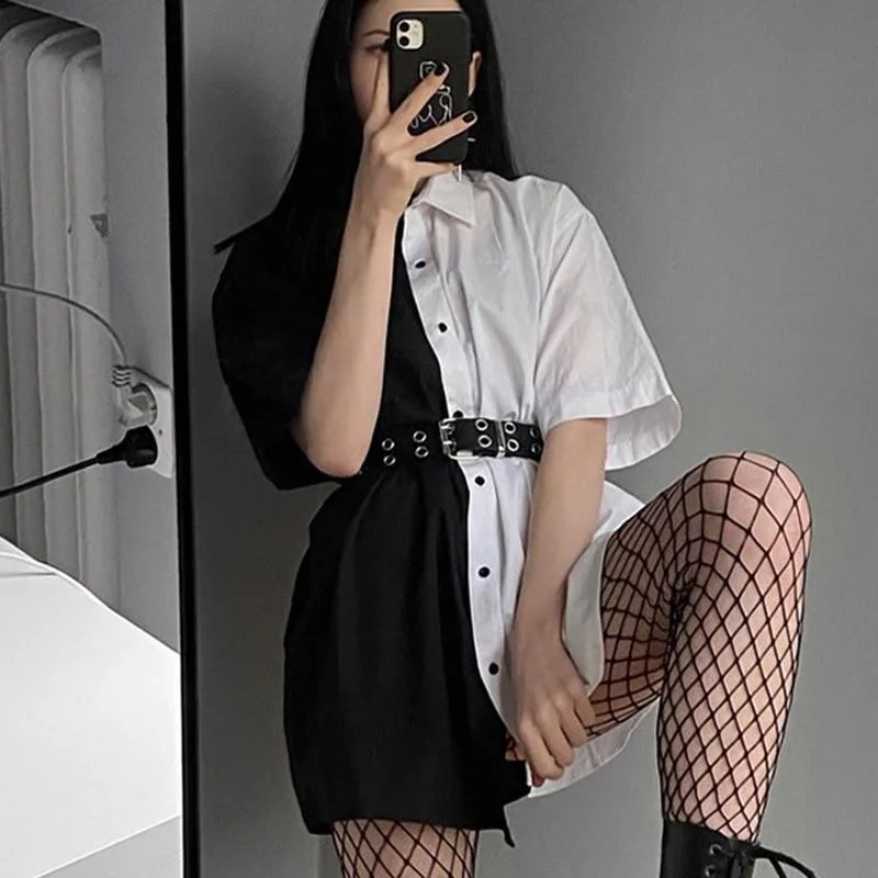 Gothic Hemd Schwarz & Weiß