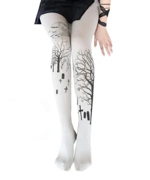 Gothic Strumpfhose Friedhof