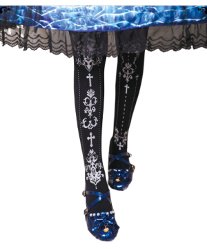 Gothic Strumpfhose mit Kreuzmuster