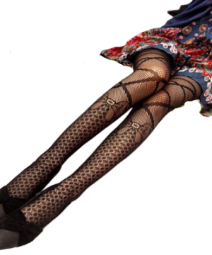 Gothic Strumpfhose Fliege