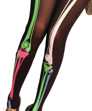 Gothic Strumpfhose Buntes Skelett