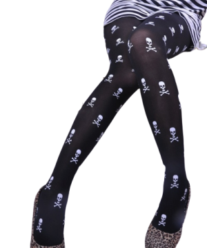 Gothic Strumpfhose Totenkopf