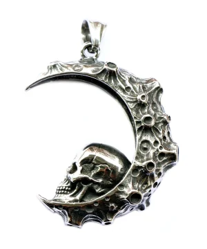 Gotische Halsketten Halbmond Schädel
