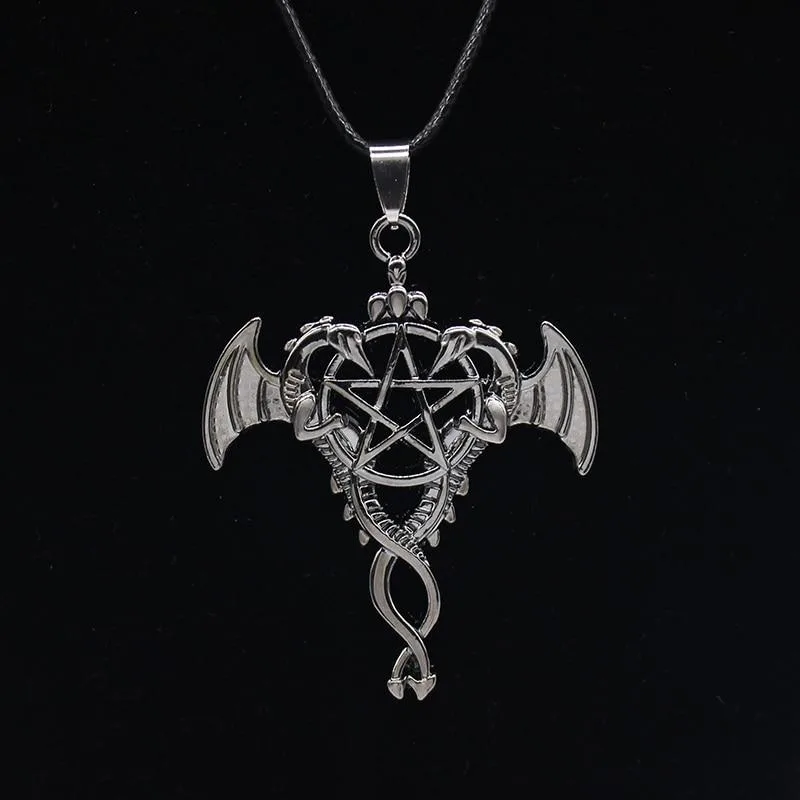 Gothic Halsketten <br />mit zwei Drachen – Bild 4