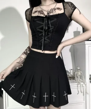 Gothic Crop Top Tödlich geliebt