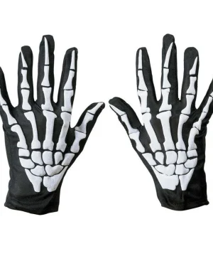 Gothic Handschuhe mit Totenkopf-Motiven