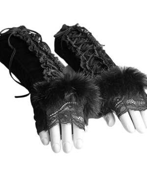 Gothic-Samt-Handschuhe