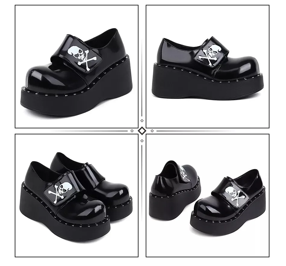 Gothic Lolita Totenkopf Schuh – Bild 2