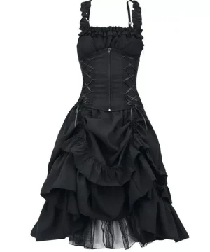 Viktorianisches Gothic Kleid mit Rüschen