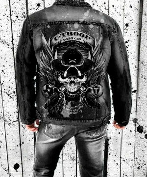 Gothic Jeans Totenkopfjacke