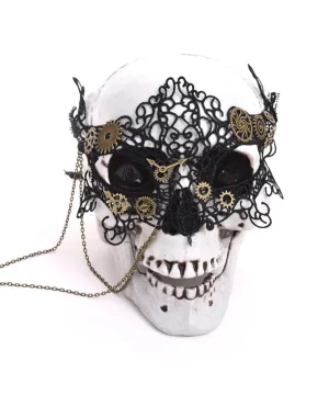 "Skelett mit Steampunk-Maske"