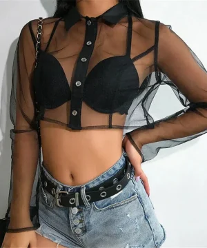 Gothic Bluse Top Crop