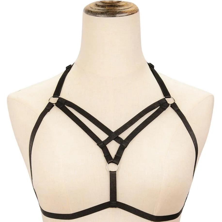 Gothic Damen Lederharness-BH