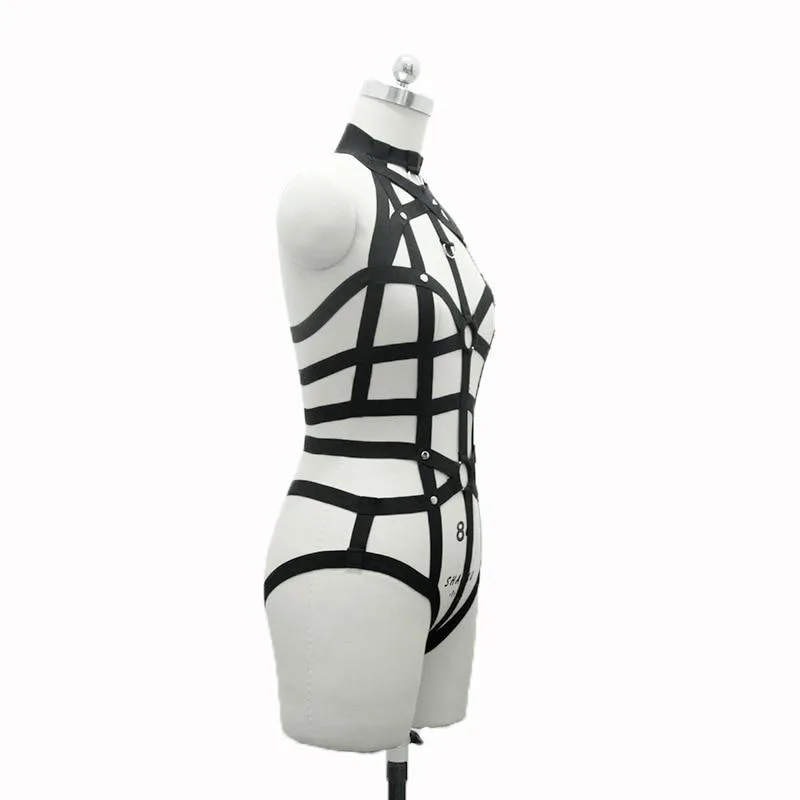 Gothic Leder-Harness für ausgefallene Mode und Fetisch-Stil