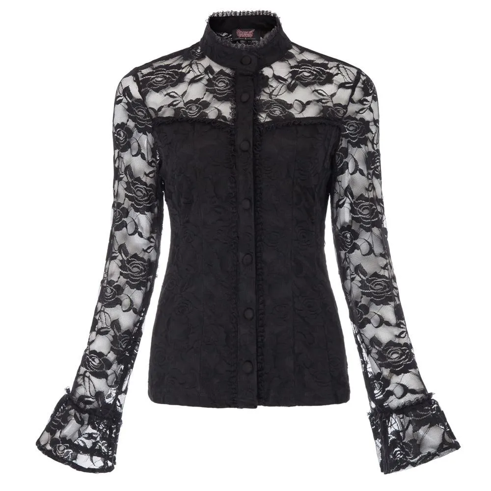 Gothic Top Ausgestellte Spitze – Bild 2