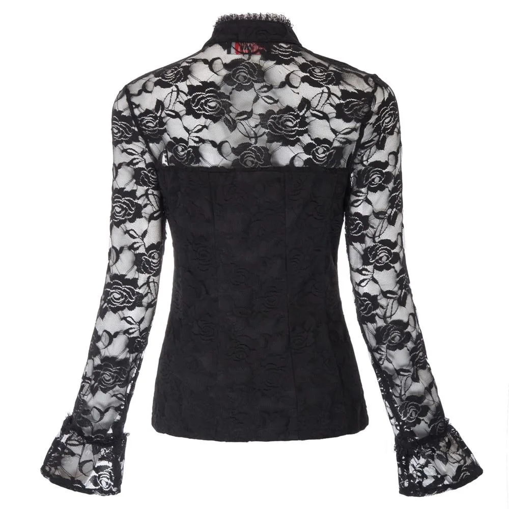 Gothic Top Ausgestellte Spitze