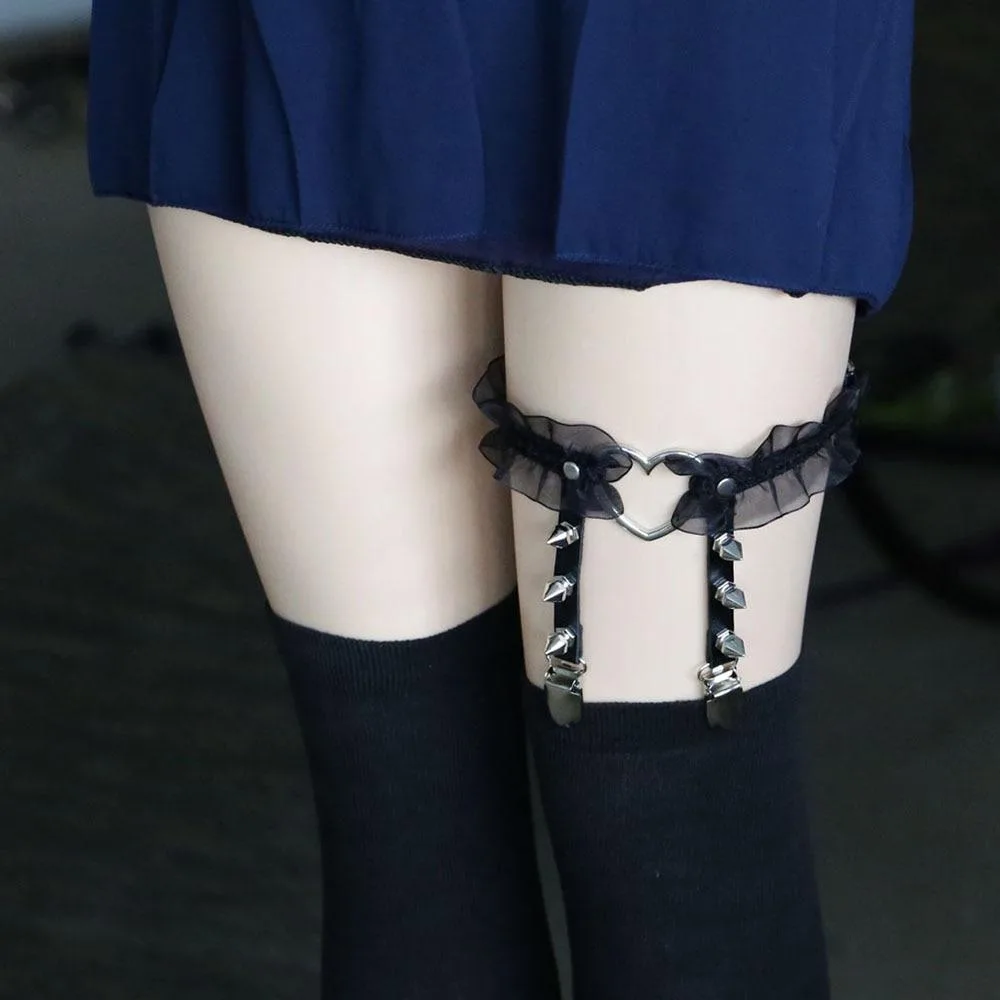 Gothic Strumpfband Elastische Spitze
