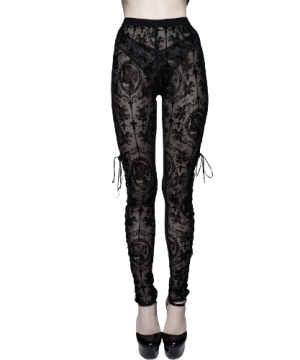 Gothic Leggings Seitlicher Riemen