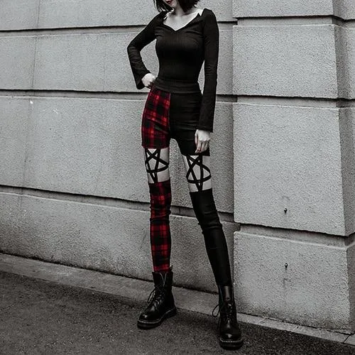 Gothic Leggings Karotte und Schwarz – Bild 4