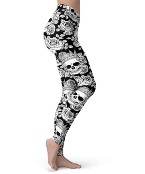 Gothic Leggings Schwebender Totenkopf