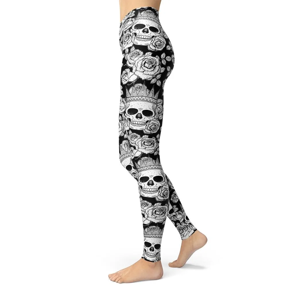 Gothic Leggings Schwebender Totenkopf – Bild 2