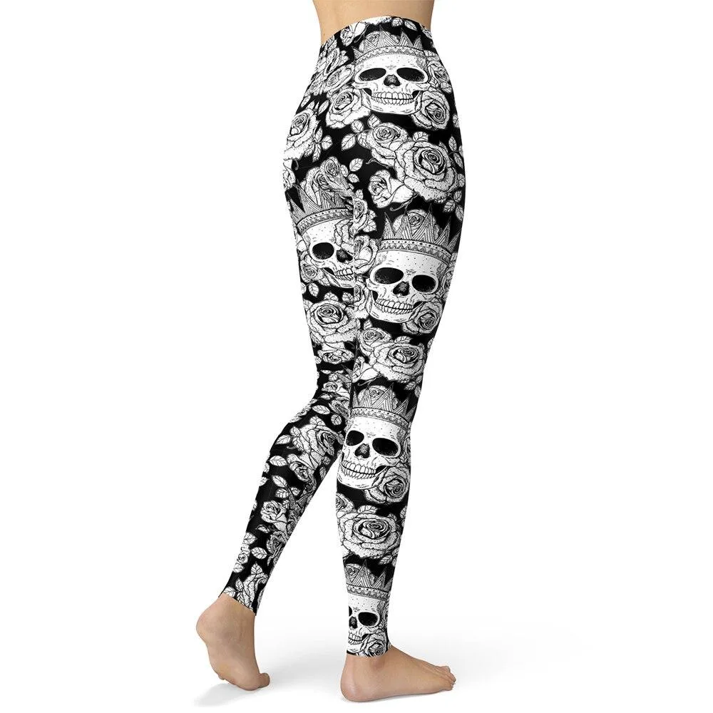 Gothic Leggings Schwebender Totenkopf – Bild 3