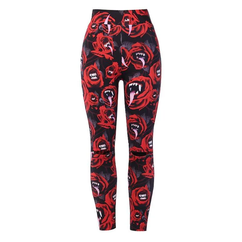 Gothic Leggings Blutige Reißzähne – Bild 4